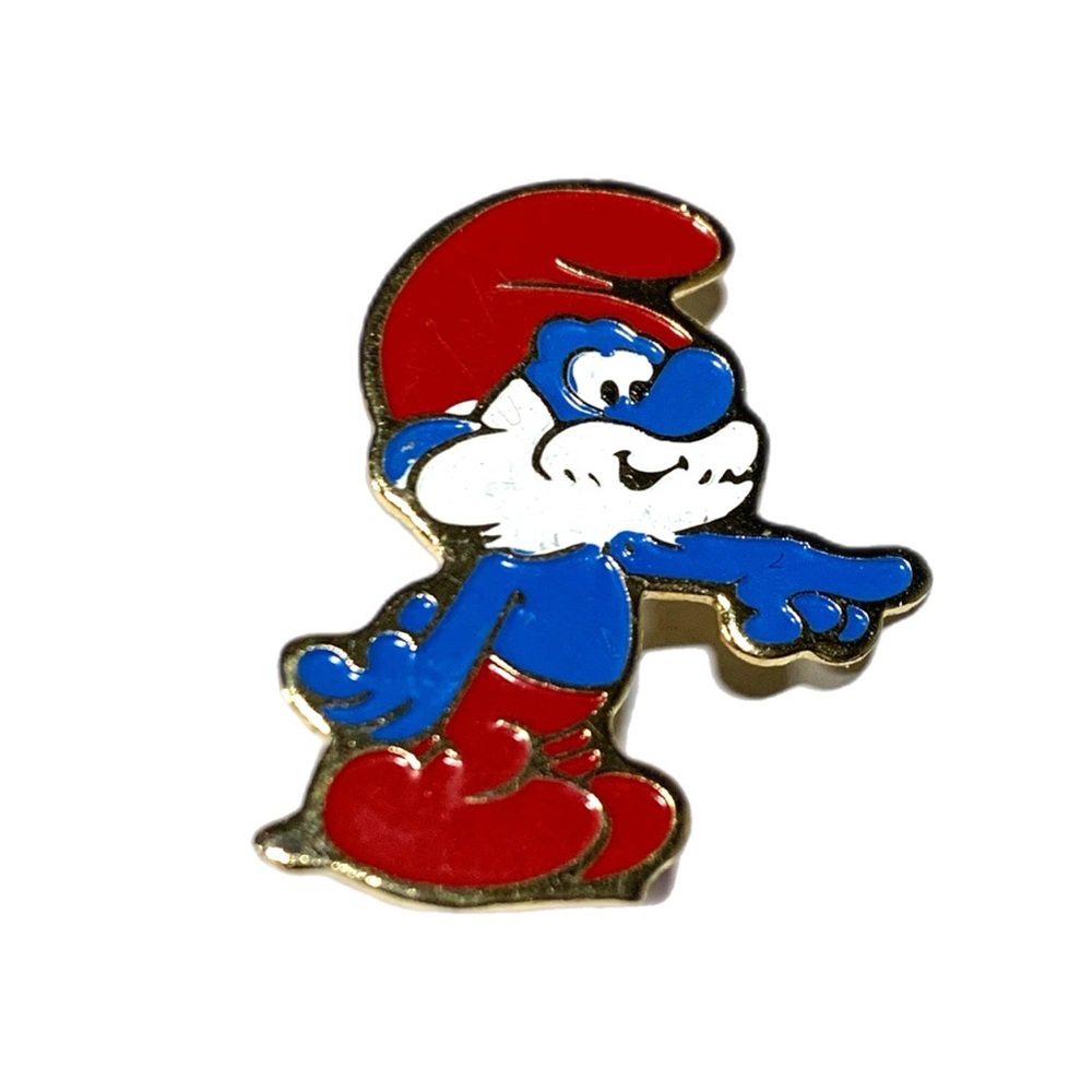 Vintage 1980’s Smurf Enamel Pin Brooch‎ - 8091